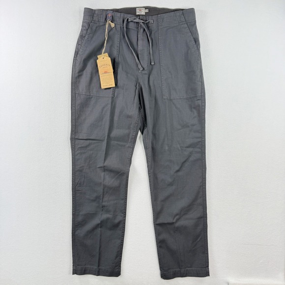 Faherty Dune Utility Pant Size L Mens Graphite Gray Relaxed Fit NEW